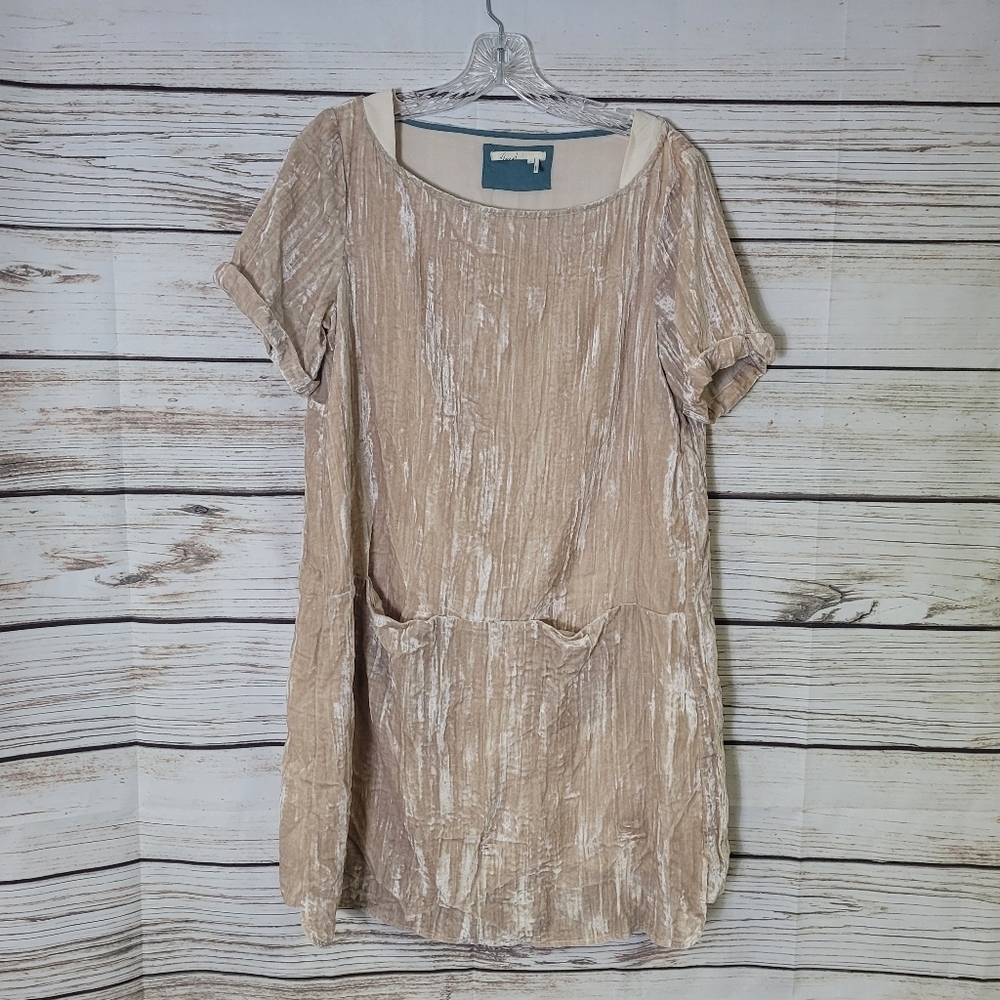 Anthropologie Floreat Crushed Velvet Crinkle Shift Dress Size Small - Picture 3 of 5